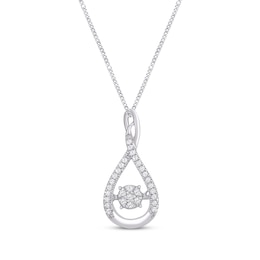 Unstoppable Love Diamond Necklace 1/10 ct tw Round-Cut Sterling Silver 19&quot;