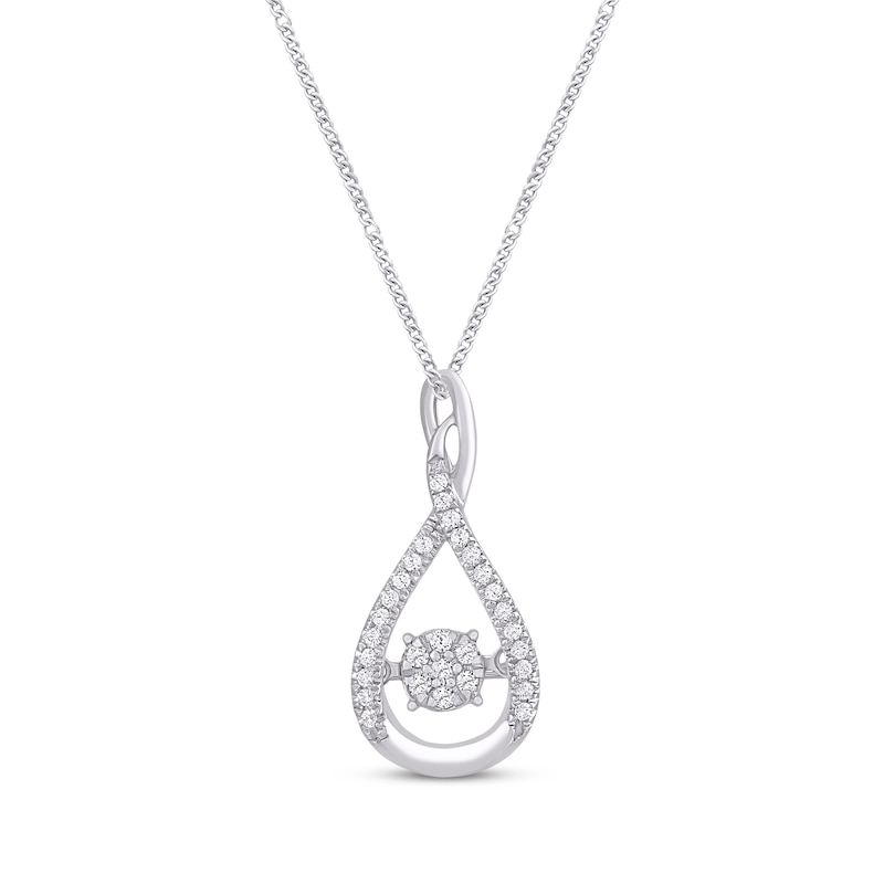 Unstoppable Love Diamond Necklace 1/10 ct tw Round-Cut Sterling Silver 19"