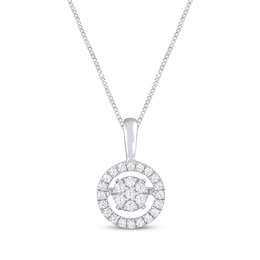 Unstoppable Love Diamond Necklace 1/3 ct tw Round-Cut 10K White Gold 19&quot;