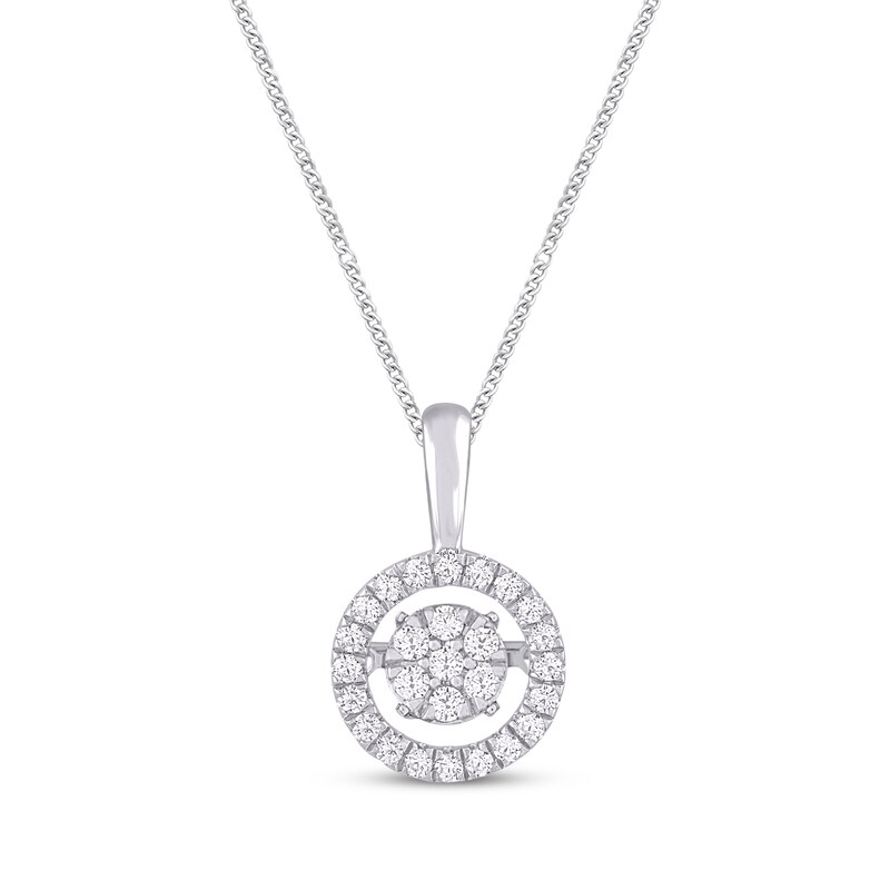 Unstoppable Love Diamond Necklace 1/3 ct tw Round-Cut 10K White Gold 19"