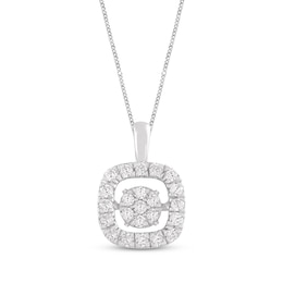 Unstoppable Love Diamond Necklace 1/3 ct tw Round-Cut 10K White Gold 19&quot;