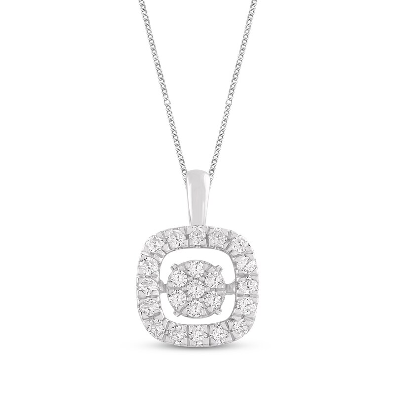 Unstoppable Love Diamond Necklace 1/3 ct tw Round-Cut 10K White Gold 19"