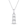 Thumbnail Image 1 of Memories Moments Magic Three-Stone Diamond Necklace 1/2 ct tw Round-Cut 10K White Gold 19"