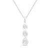 Thumbnail Image 1 of Diamond 3-Stone Necklace 1/4 ct tw Round-cut Sterling Silver 19"