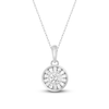 Thumbnail Image 1 of Diamond Necklace 1/3 ct tw Round & Baguette 10K White Gold 18"