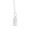 Thumbnail Image 2 of Diamond Necklace 1/3 ct tw Round & Baguette 10K White Gold 18"