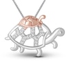 Thumbnail Image 1 of Diamond Turtle Necklace 1/15 ct tw Sterling Silver & 10K Rose Gold 18"