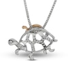 Thumbnail Image 3 of Diamond Turtle Necklace 1/15 ct tw Sterling Silver & 10K Rose Gold 18"