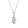 Thumbnail Image 1 of Forever Connected Diamond Necklace 1/4 ct tw Pear & Round-cut 10K White Gold 18"