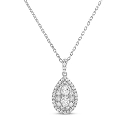 Forever Connected Diamond Necklace 1/2 ct tw Pear & Round-cut 10K White Gold 18&quot;