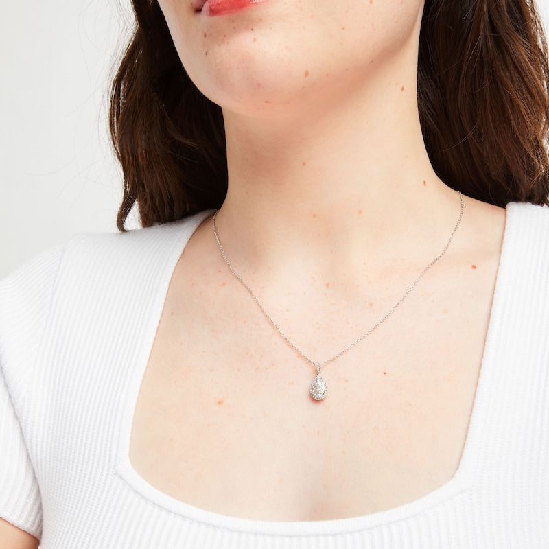 Main Image 4 of Forever Connected Diamond Necklace 1/2 ct tw Pear & Round-cut 10K White Gold 18"