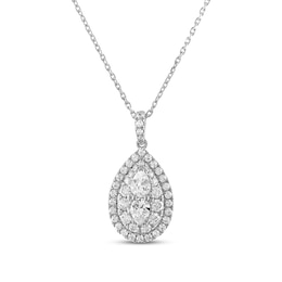 Forever Connected Diamond Necklace 1 ct tw Pear & Round-cut 10K White Gold 18&quot;