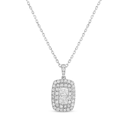 Forever Connected Diamond Necklace 1/2 ct tw Princess & Round-cut 10K White Gold 18"
