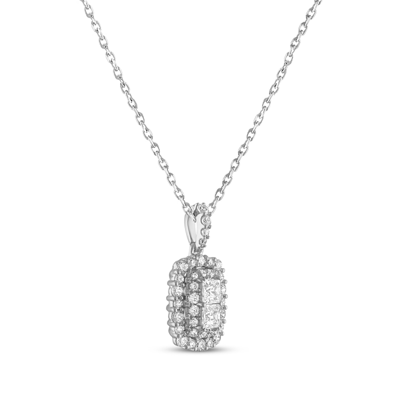 Main Image 2 of Forever Connected Diamond Necklace 1/2 ct tw Princess & Round-cut 10K White Gold 18"