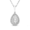 Thumbnail Image 1 of Forever Connected Pear-Shaped Diamond Halo Necklace 1/5 ct tw Sterling Silver 18"