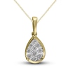 Thumbnail Image 1 of Multi-Diamond Pear Necklace 1/4 ct tw Round-cut 10K Two-Tone Gold 18"