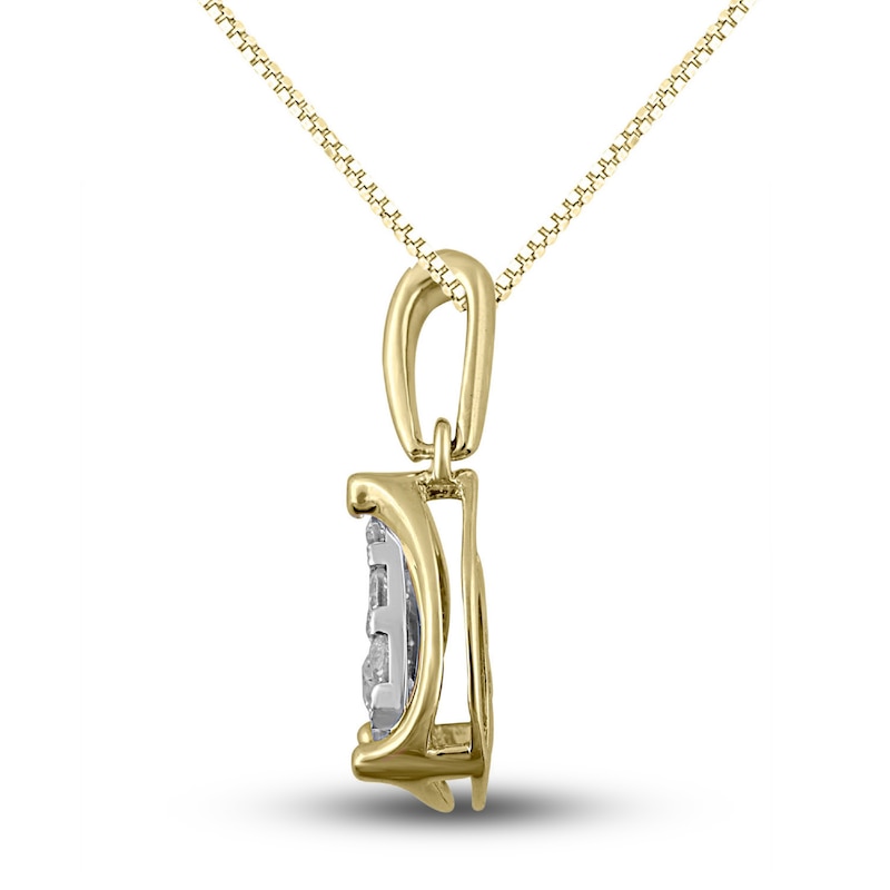 Main Image 2 of Multi-Diamond Pear Necklace 1/4 ct tw Round-cut 10K Two-Tone Gold 18"