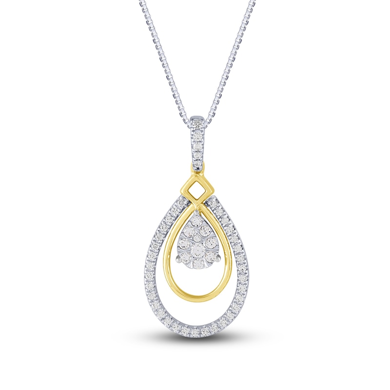 Main Image 1 of Diamond Necklace 1/3 ct tw Round-cut 10K Two-Tone Gold 18"