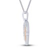 Thumbnail Image 2 of Diamond Heart/Cross Necklace 1/10 ct tw Sterling Silver & 10K Rose Gold 18"