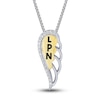 Thumbnail Image 1 of Diamond Angel/LPN Necklace 1/15 ct tw Round-cut Sterling Silver & 10K Yellow Gold 18"