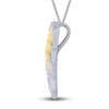Thumbnail Image 2 of Diamond Angel/LPN Necklace 1/15 ct tw Round-cut Sterling Silver & 10K Yellow Gold 18"