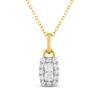 Thumbnail Image 1 of Forever Connected Diamond Necklace 1/3 ct tw Round & Princess-cut 10K Yellow Gold 18"