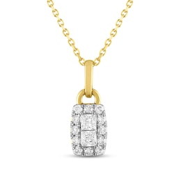 Forever Connected Diamond Necklace 1/3 ct tw Round & Princess-cut 10K Yellow Gold 18&quot;