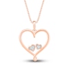 Thumbnail Image 1 of Diamond Heart Necklace 10K Rose Gold 18"