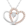 Thumbnail Image 1 of Diamond Heart Necklace 1/10 ct tw Round-Cut 10K Two-Tone Gold 18"
