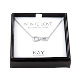 Infinity Necklace with Diamonds Sterling Silver