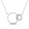 Thumbnail Image 1 of Interlocking Circles Necklace with Diamonds Sterling Silver