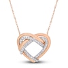 Thumbnail Image 1 of Diamond Heart Necklace 1/5 ct tw Round-Cut 10K Two-Tone Gold 17"