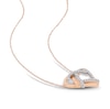 Thumbnail Image 3 of Diamond Heart Necklace 1/5 ct tw Round-Cut 10K Two-Tone Gold 17"