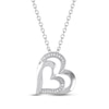 Thumbnail Image 1 of Heart Necklace with Diamonds Sterling Silver