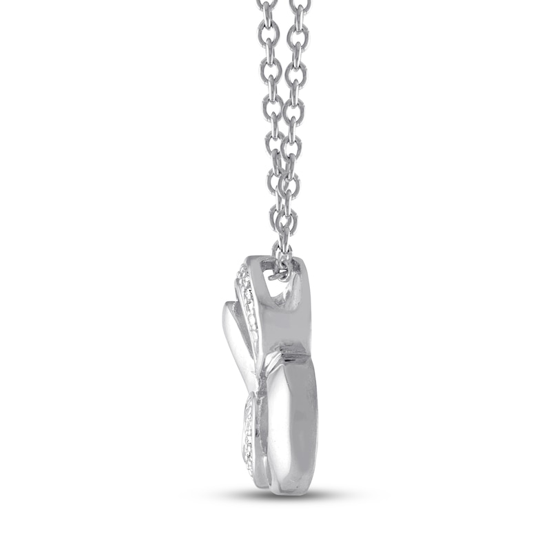 Main Image 2 of Heart Necklace with Diamonds Sterling Silver