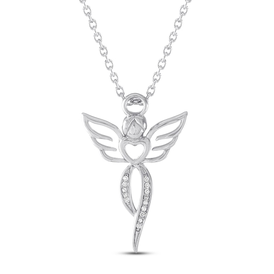 Angel Necklace with Diamonds Sterling Silver