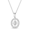 Thumbnail Image 2 of Compass Necklace with Diamonds Sterling Silver