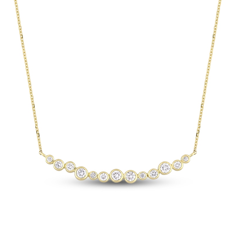 Main Image 1 of Diamond Necklace 1/2 ct tw Round-Cut 14K Yellow Gold 17"