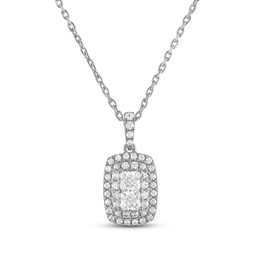 Forever Connected Diamond Necklace 1/4 ct tw Princess & Round-Cut 10K White Gold 18&quot;
