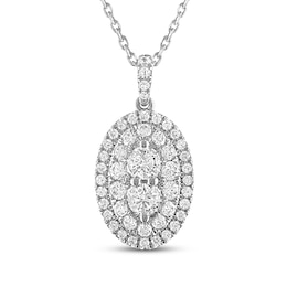 Forever Connected Diamond Necklace 1 ct tw Round-Cut 14K White Gold 18&quot;