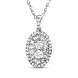 Forever Connected Diamond Necklace 1/2 ct tw Round-Cut 10K White Gold 18&quot;