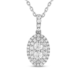 Forever Connected Diamond Necklace 1/4 ct tw Round-Cut 10K White Gold 18&quot;