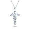 Thumbnail Image 3 of Diamond Caduceus Necklace Sterling Silver 18"