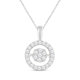 Unstoppable Love Diamond Necklace 5/8 ct tw Round-cut 10K White Gold 19&quot;