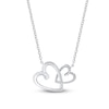 Thumbnail Image 1 of Diamond Double Heart Necklace 1/10 ct tw Round-cut Sterling Silver 18"