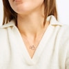 Thumbnail Image 2 of Diamond Double Heart Necklace 1/10 ct tw Round-cut Sterling Silver 18"