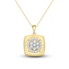 Thumbnail Image 1 of Diamond Square Necklace 1/2 ct tw Round-cut 10K Yellow Gold 18"