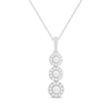 Thumbnail Image 1 of Diamond Three-Stone Necklace 1/3 ct tw Round-cut 10K White Gold 19"
