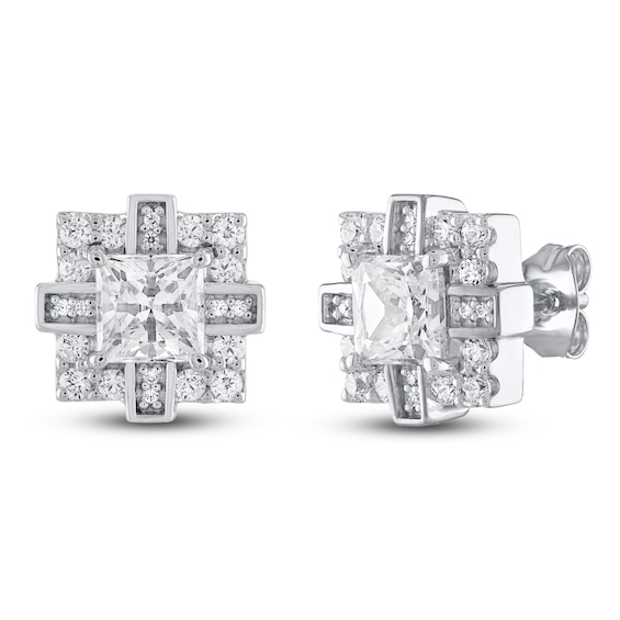 Men's KAY Lab-Grown Diamonds Square-Cut Stud Earrings 2 ct tw 14K White Gold