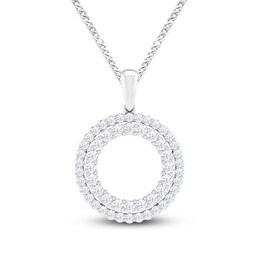 Diamond Necklace 1/2 ct tw Round-cut 10K White Gold 19&quot;